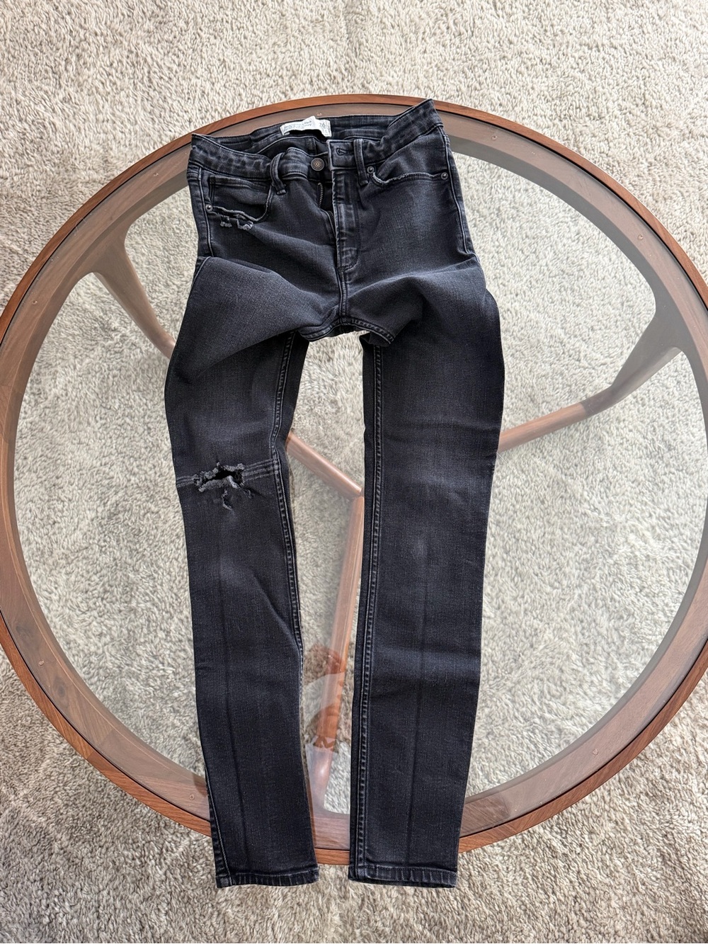 Abercrombie & Fitch Black Skinny Jeans with Knee Distress